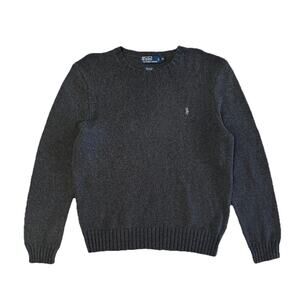 Vintage Polo Ralph Lauren Men’s Gray Knit Crewneck Sweater Cotton Linen Blend XL